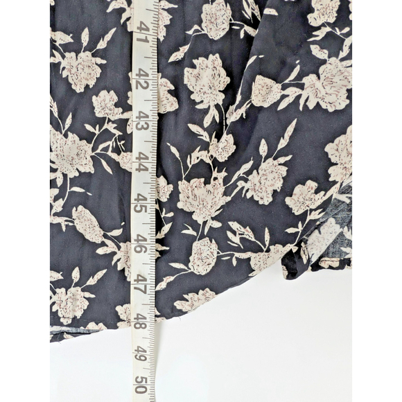 Neuflora Floral Smocked Tiered Ruffle Black Maxi Sz L Prairie Boho Modest Dress - Picture 13 of 13